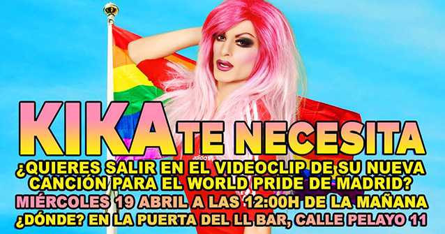 Kika Lorace te necesita para su nuevo videoclip del World Pride