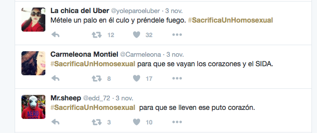 Todos contra el hashtag #SacrificaUnHomosexual