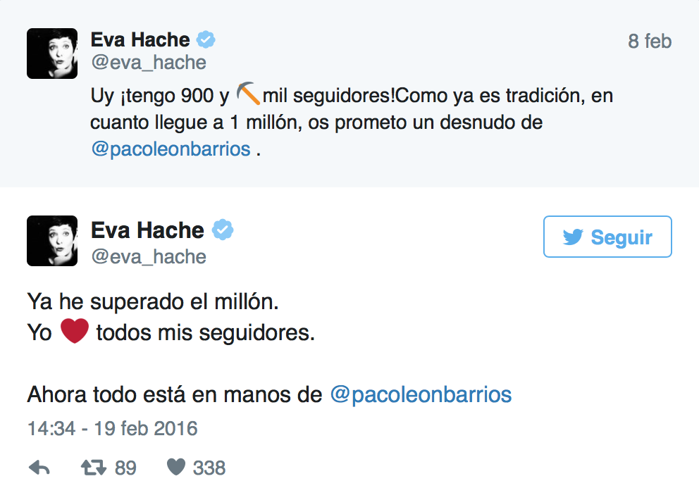 Paco León se desnuda en Twitter por Eva Hache