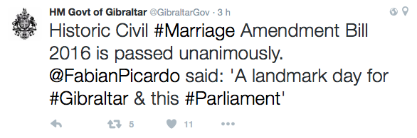 Gibraltar aprueba el matrimonio gay