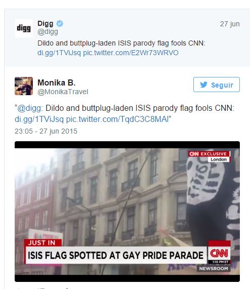 Confunde una bandera con dildos con la del ISIS