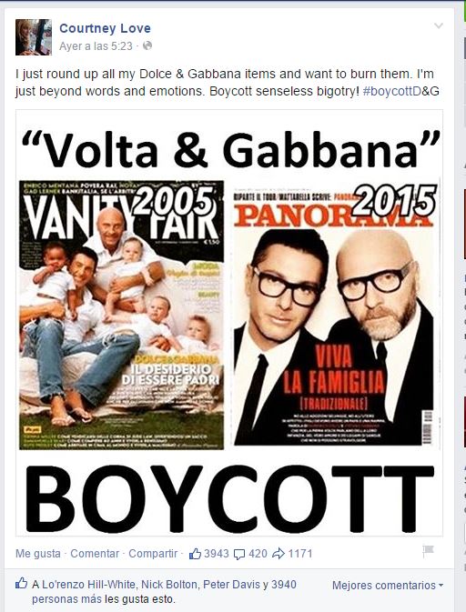 Elton John secunda el boicot contra Dolce&Gabbana
