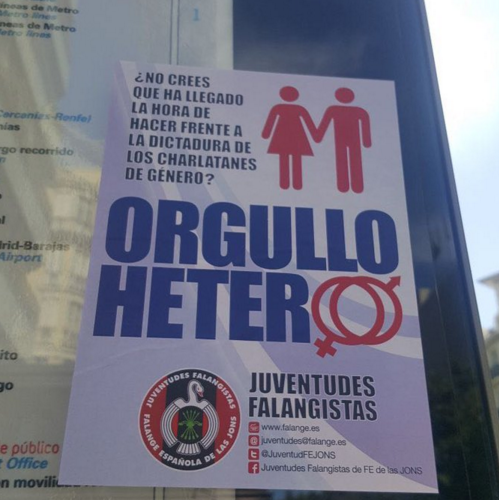Orgullo Hetero: pegatinas homófobas circulan por Madrid