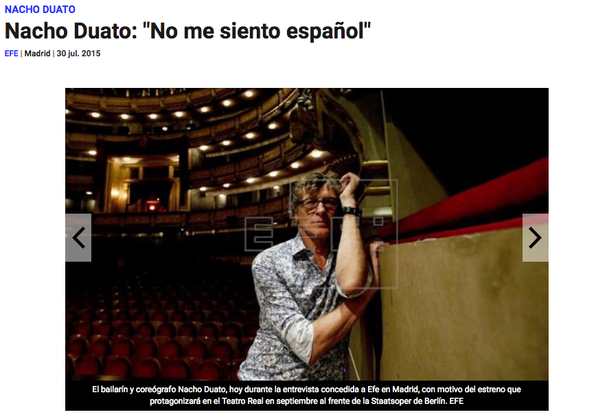 Nacho Duato sobre Miguel Bosé: “Desde el primer momento que nos vimos, nos gustamos”