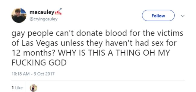 Impiden que los gays donen sangre para las víctimas de Las Vegas