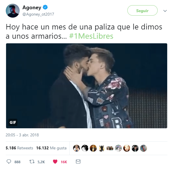 El beso de Ragoney cumple un mes y la pareja lo celebra en Twitter