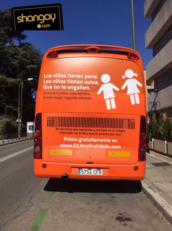 Queda inmovilizado por el Ayuntamiento de Madrid el autobús tránsfobo