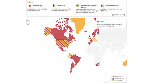 El mapa de los derechos homosexuales en el mundo
