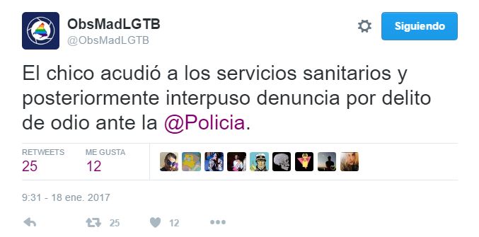 Nueva agresión homófoba en Madrid, la tercera en 2017
