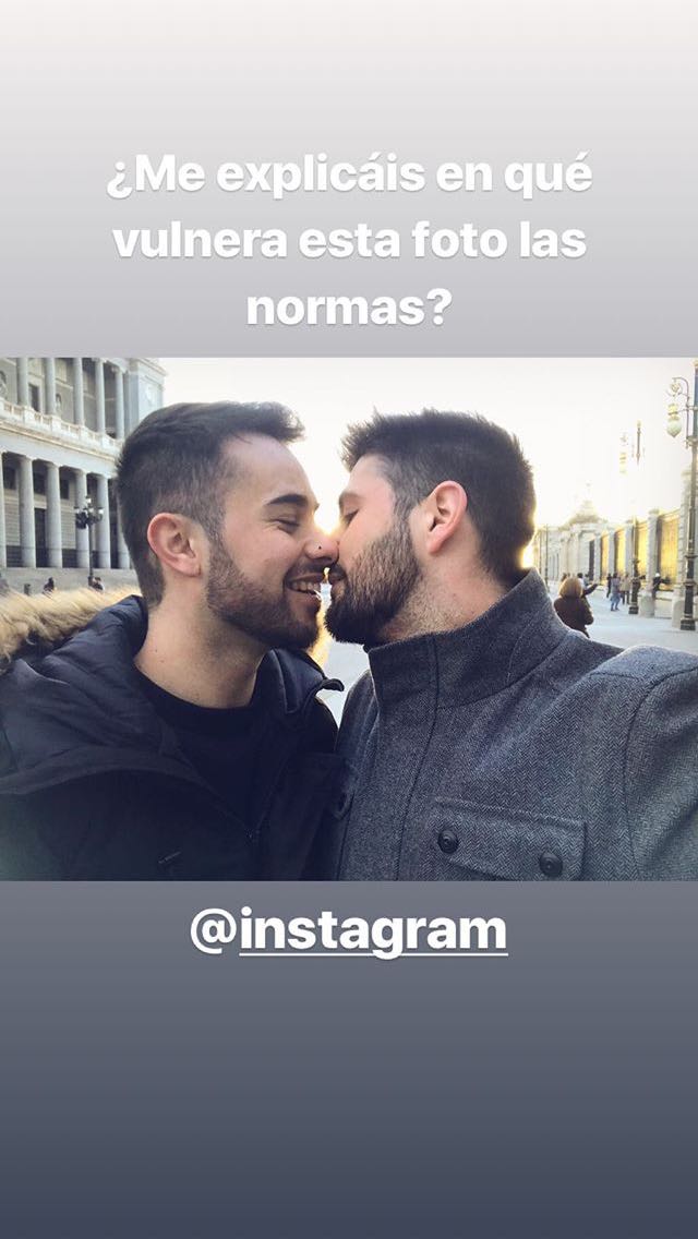 Instagram elimina una foto de una pareja gay besándose por considerarla “inapropiada”