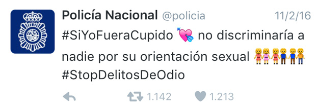 Los tuits más gay friendly de la Policía Nacional