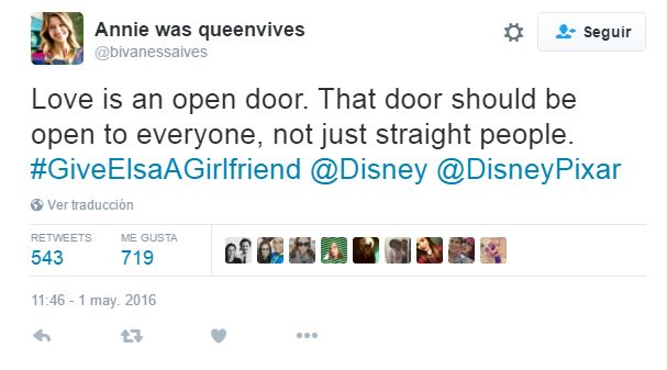 Los fans de ‘Frozen’ piden una novia para Elsa