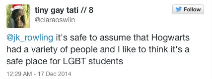 El colegio de Harry Potter es seguro para los gays