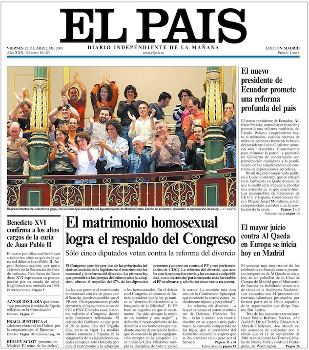11 años del sí a las bodas gays en España