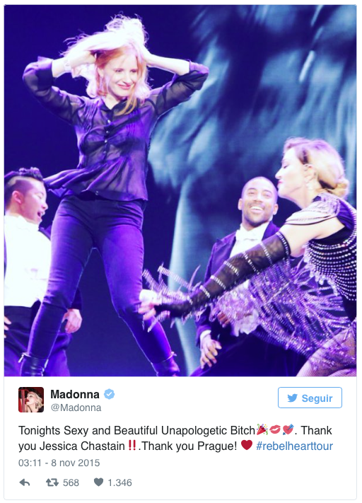 ¿Qué famosa actriz castigó a Madonna en concierto?