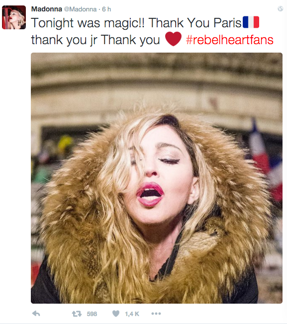 Madonna sale a la calle por las víctimas de París