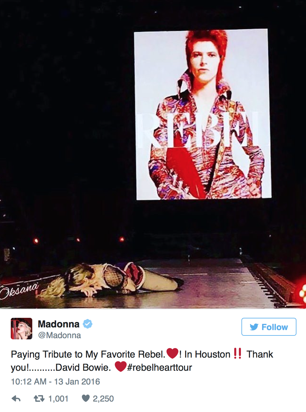 Madonna homenajea a David Bowie