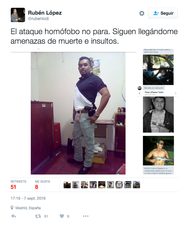 Condenamos los insultos y amenazas homófobas a Rubén López (Arcópoli)