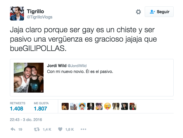 Polémica por la supuesta foto homófoba del youtuber Jordi Wild