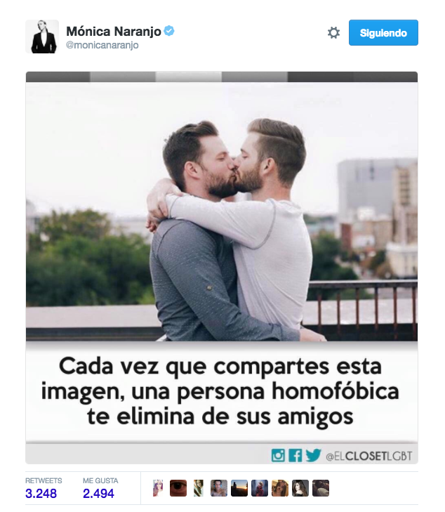 El mensaje viral de Mónica Naranjo que ha enamorado al colectivo gay