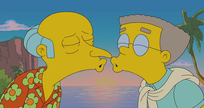El beso gay de Smithers y Burns en 'Los Simpson'