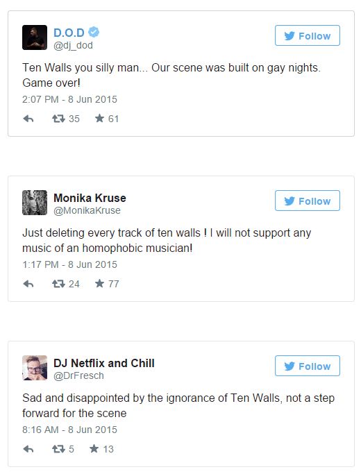 Reacciones al post homófobo de Ten Walls