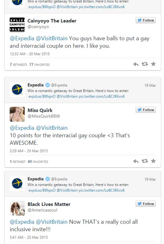 Mensajes homófobos a la campaña gay de Expedia