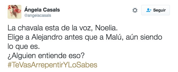 Noelia, la lesbiana de ‘La Voz’ que ha indignado a las fans de Malú