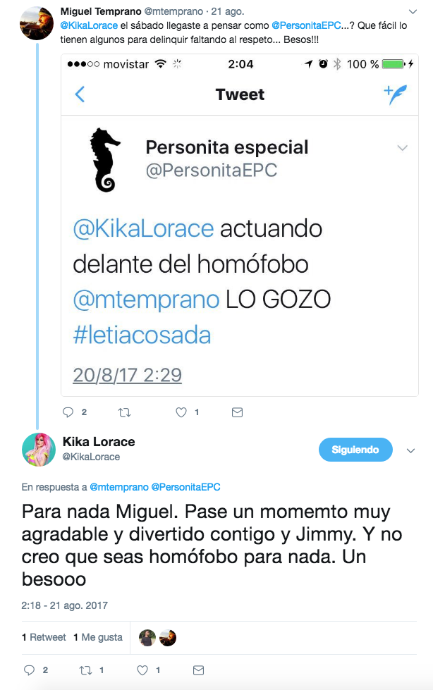 ¿Miguel Temprano es homófobo? Kika Lorace tiene su opinión