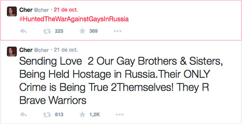 Cher, diva gay contra la homofobia en Rusia