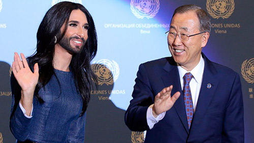 Conchita Wurst y Ban-Ki Moon, contra la homofobia