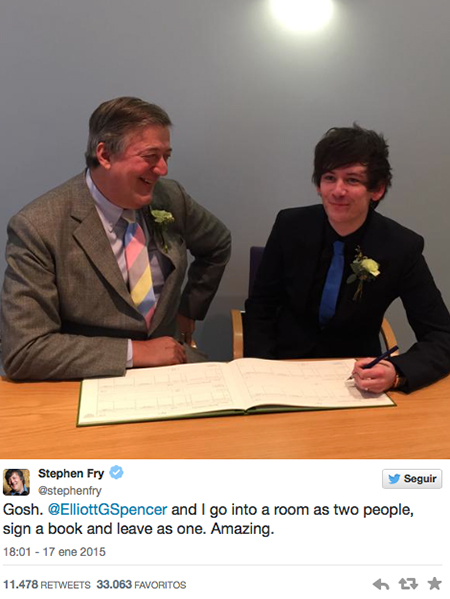 Stephen Fry se quita 30 años con su boda gay