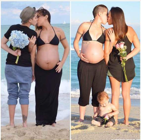 La pareja de mamás embarazadas