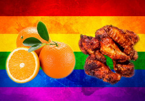 Nada de pollo o naranja o te volverás gay