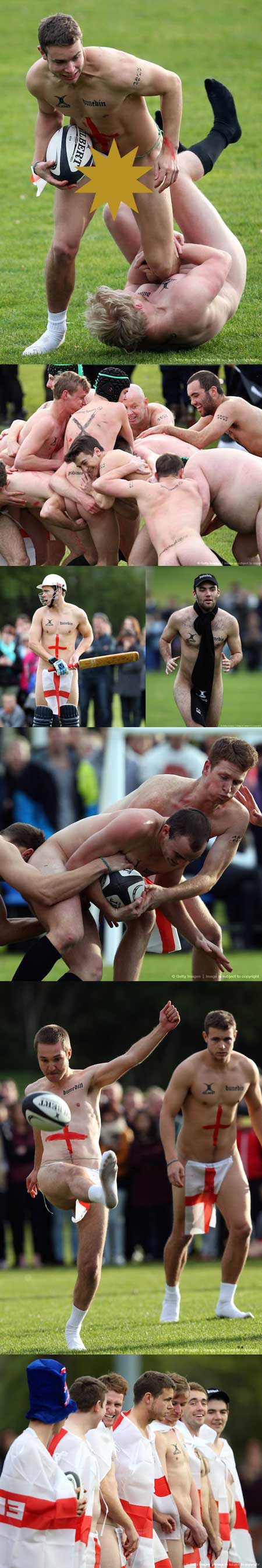 Un partido de rugby nudista