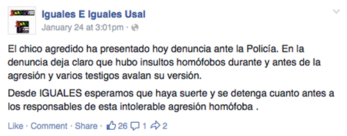 Esta vez en Salamanca: nueva agresión homófoba