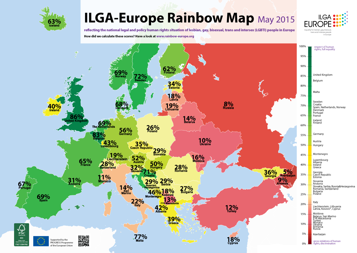 Estos son los mejores países europeos para ser gay