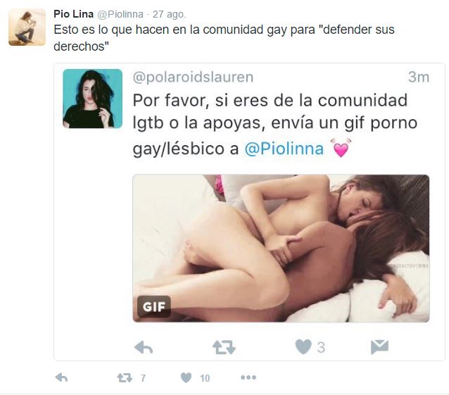 Una usuaria de Twitter se dedica a insultar a la comunidad gay