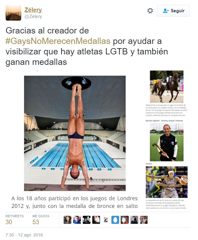 El hashtag homófobo #GaysNoMerecenMedallas indigna a Twitter