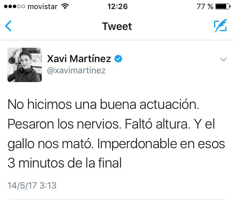 Xavi Martínez: “Faltó altura, y el gallo nos mató”