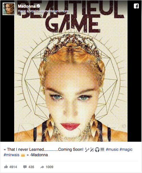 Madonna anuncia nuevo single: 'Beautiful Game'