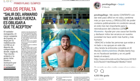 Carlos Peralta, un nuevo deportista olímpico que desvela su homosexualidad