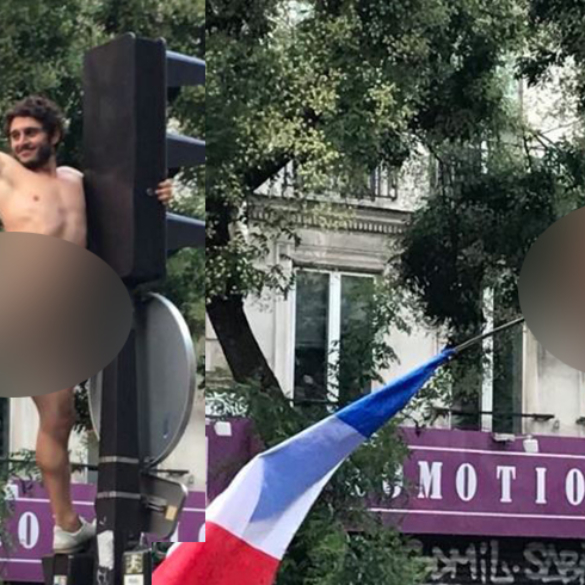 Se desnuda en la calle para celebrar el Mundial
