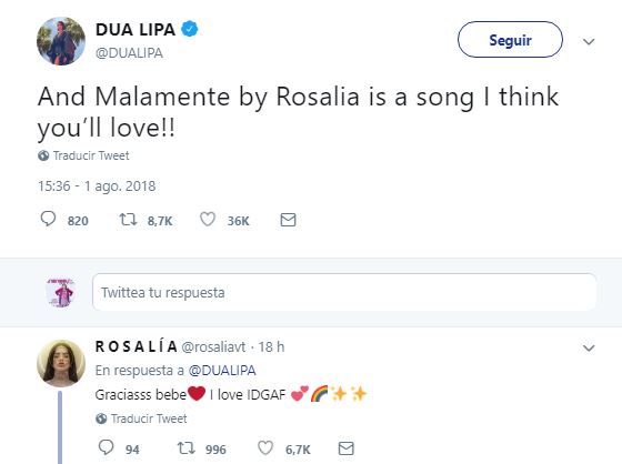 ¿Qué traman Rosalía y Dua Lipa?
