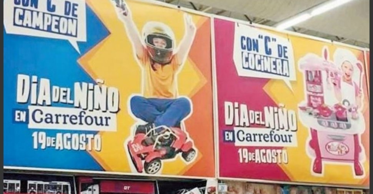 Ellas cocineras y ellos campeones; así fue la fugaz y sexista campaña de Carrefour para el 'Día del Niño'