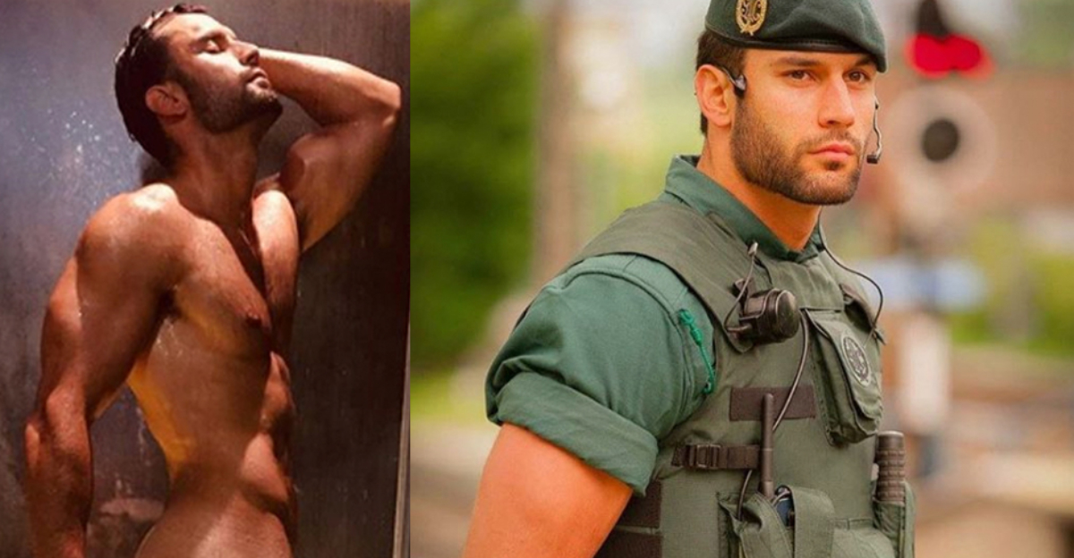 Jorge Pérez, el guardia civil más sexy del planeta, desnudo en la ducha