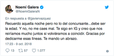 Jorge Javier Vázquez y Noemí Galera se han reconciliado "tras años de no soportarse"