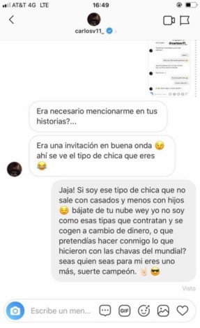 La respuesta de una modelo transexual a la proposición indecente de un futbolista mexicano