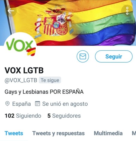 ÚLTIMA HORA: cierran la cuenta LGTB de Vox en Twitter