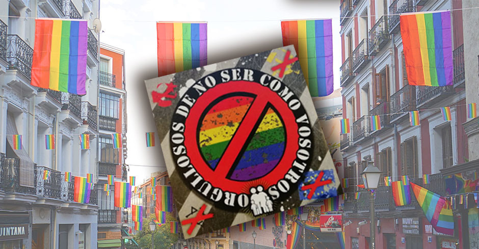 Pegatinas LGTBIfóbicas en las calles de Valencia
